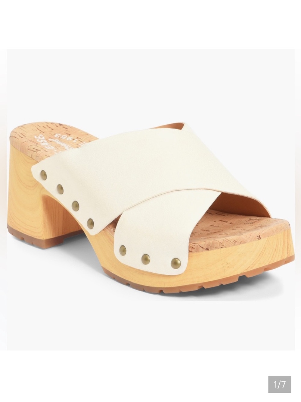 Kork-Ease Cream Crossband Clog Sandal